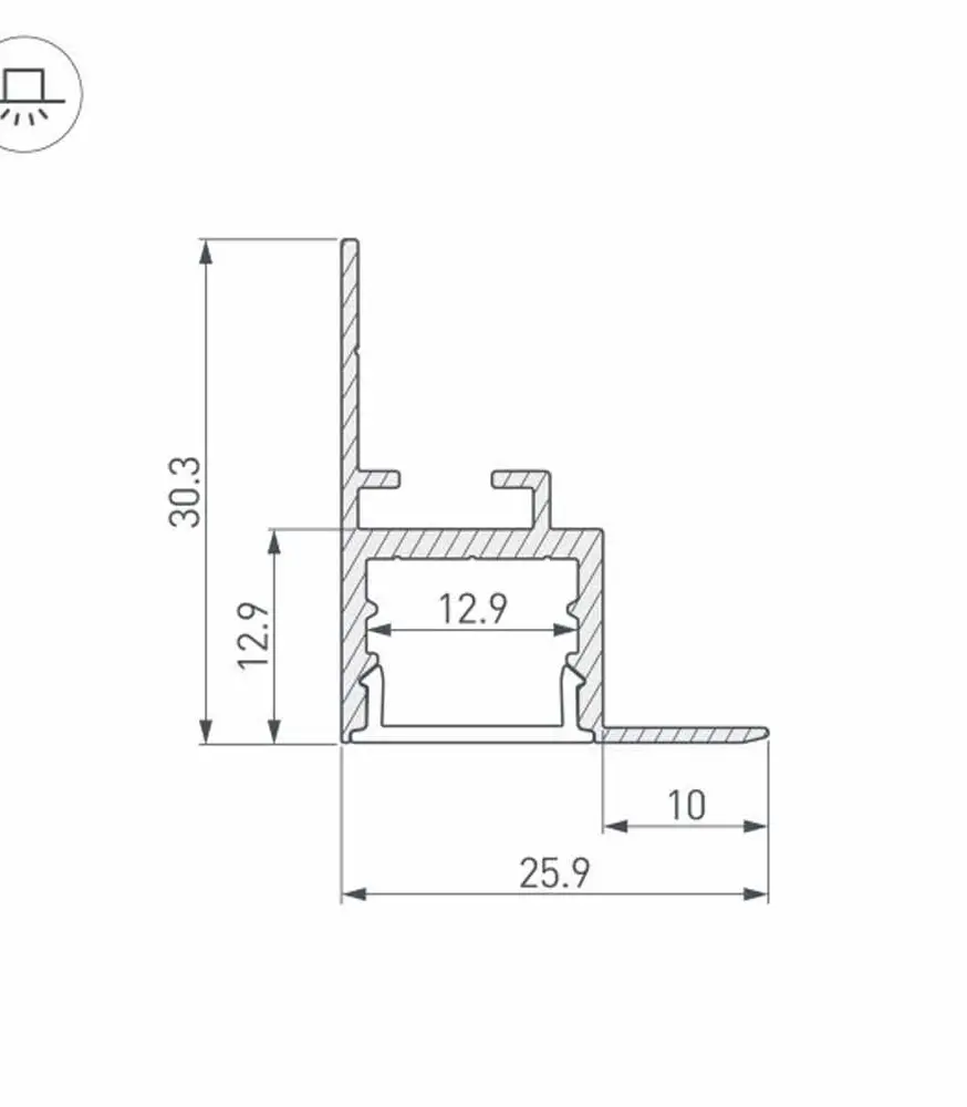 Алюминиевый профиль Arlight ARH-Ceil-S16-2000 Anod 034977