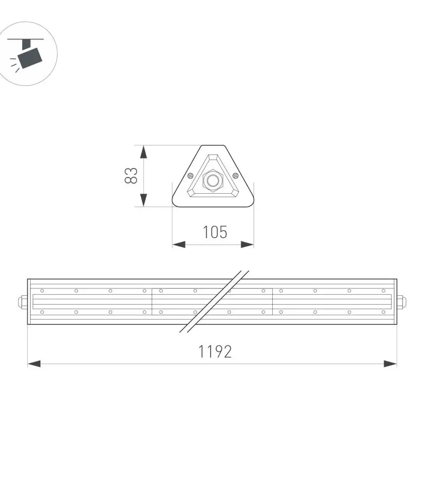 Линейный светильник Arlight SP-LAGERN-L1200-200W Day4000 052033