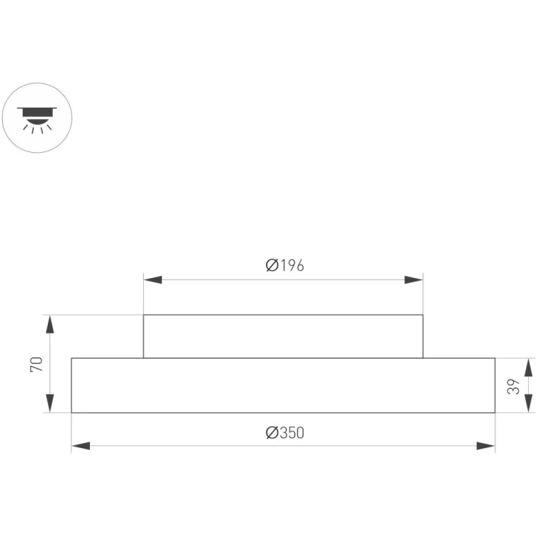 Потолочный светильник Arlight SP-ESTELY-R450-40W Warm3300-MIX (BK, 80 deg, 230V, TRIAC) 054797