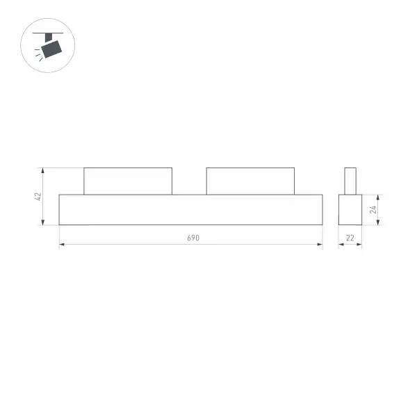 Трековый светильник Arlight Mag-Orient-Flat-L690-24W Warm3000 035570