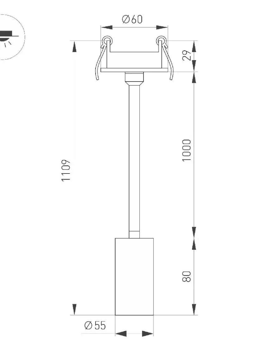 Встраиваемый спот Arlight LGD-PERISCOPE-R55-9W Day4000 (WH, 24 deg, 230V) 045201