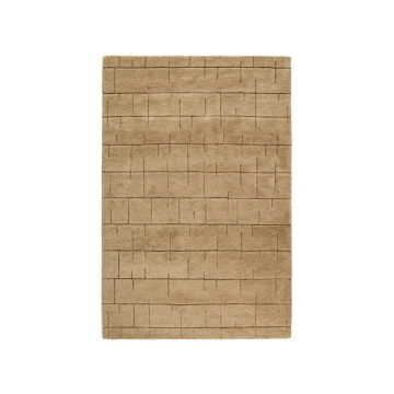 Ковер Helun из смеси шерсти и вискозы коричневый с рисунком, 160 x 230 см