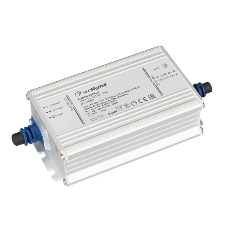 Блок питания Arlight ARPJ-LG-561700-PFC (50W, 25-56V, 0.6-1.7A) 046270 Блок питания Arlight ARPJ-LG-561700-PFC (50W, 25-56V, 0.6-1.7A) 046270