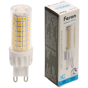 Лампа светодиодная диммируемая Feron LB-438 G9 10W 6400K 51743 Лампа светодиодная диммируемая Feron LB-438 G9 10W 6400K 51743