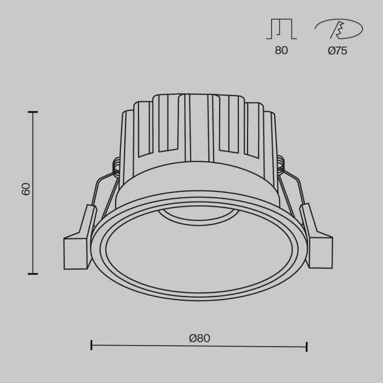 Встраиваемый светильник Maytoni Round DL058-12W-DTW-B - 