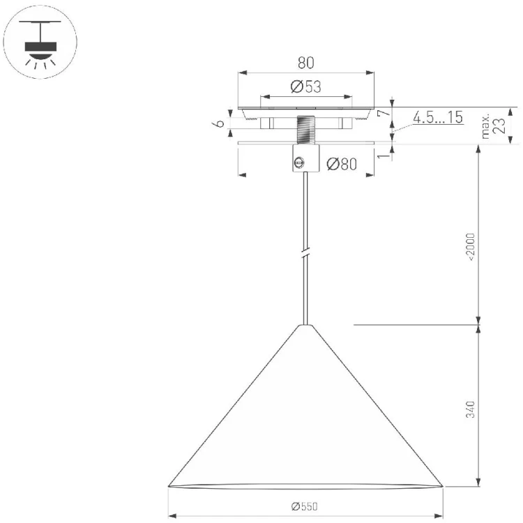 Подвесной светильник Arlight SP-MAKOTO-R550-14W Warm2700 054407