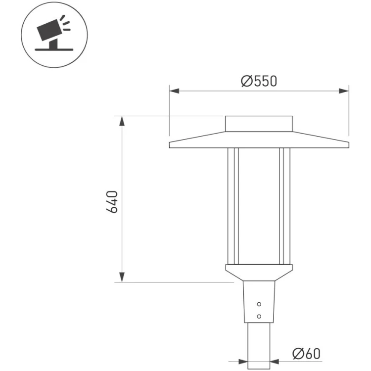 Уличный светильник Arlight ALT-MASAR-50W Warm3000 (BK, 130 deg, 230V) (IP65 Металл) 051860