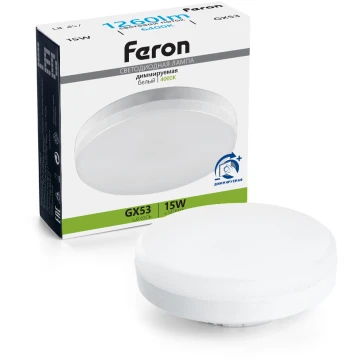 Светодиодная диммируемая лампа Feron LB-457 GX53 15W 6400K 51069 Светодиодная диммируемая лампа Feron LB-457 GX53 15W 6400K 51069