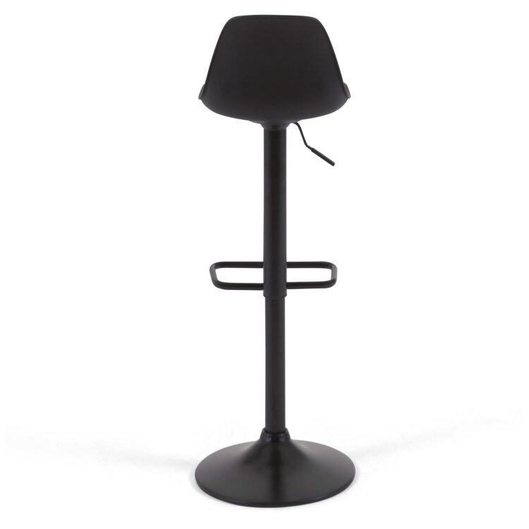 Барный стул Orlando-T из черной экокожи и черной матовой стали 60-82 см