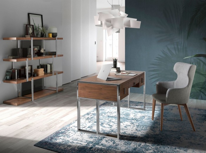 Письменный стол MQ2003 /3135 орех и хромированная сталь