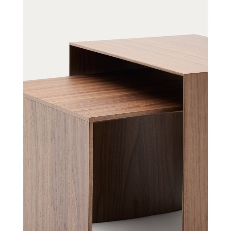 Litto Приставной столик из шпона ореха натурального цвета 55 x 40 см