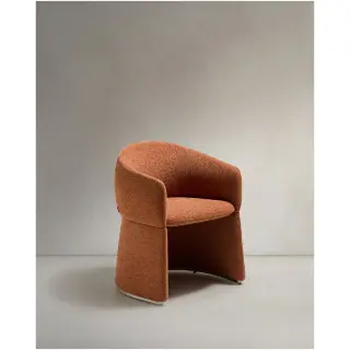 Стул Bosca из терракотовой шенилловой ткани