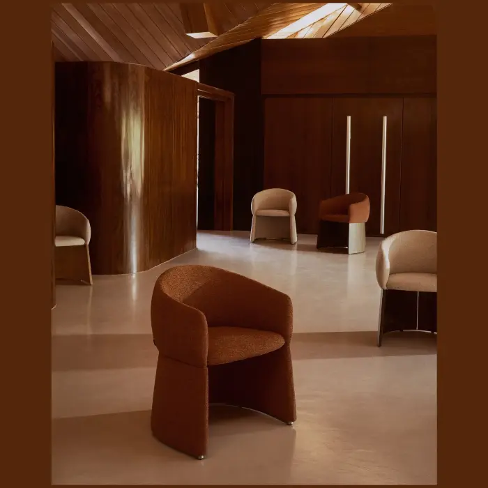 Стул Bosca из терракотовой шенилловой ткани