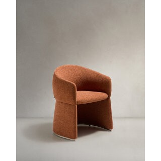 Стул Bosca из терракотовой шенилловой ткани