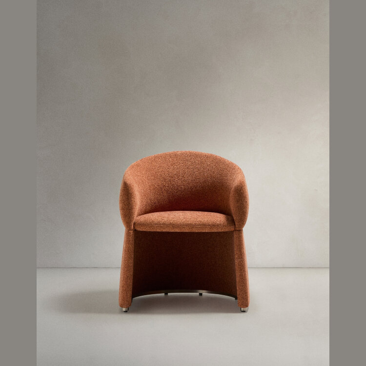 Стул Bosca из терракотовой шенилловой ткани