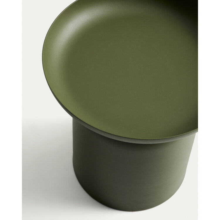 Уличный столик Arcola из зеленого алюминия, диаметр 45 см