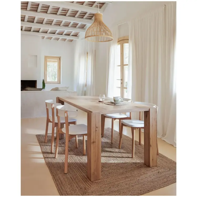 Стол Deyarina с дубовым шпоном и ножками из массива дуба 200 х 100 см