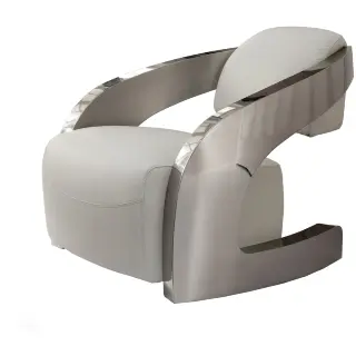 Кожаное кресло Amanda белый/сталь