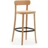 Барный стул Romane из бука с натуральной отделкой шпона ясеня и сиденьем из ротанга
