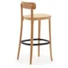 Барный стул Romane из бука с натуральной отделкой шпона ясеня и сиденьем из ротанга