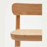 Барный стул Romane из бука с натуральной отделкой шпона ясеня и сиденьем из ротанга