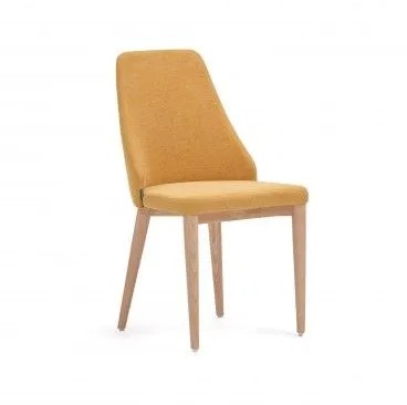 Rosie Стул из горчичной синели с ножками из массива ясеня