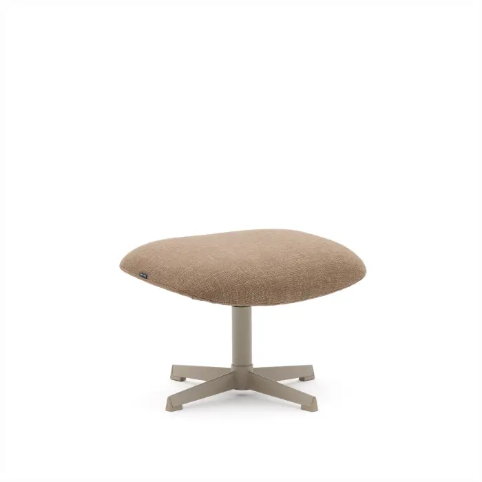 Jaspe Вращающийся пуф светло-коричневого цвета с серой отделкой металла