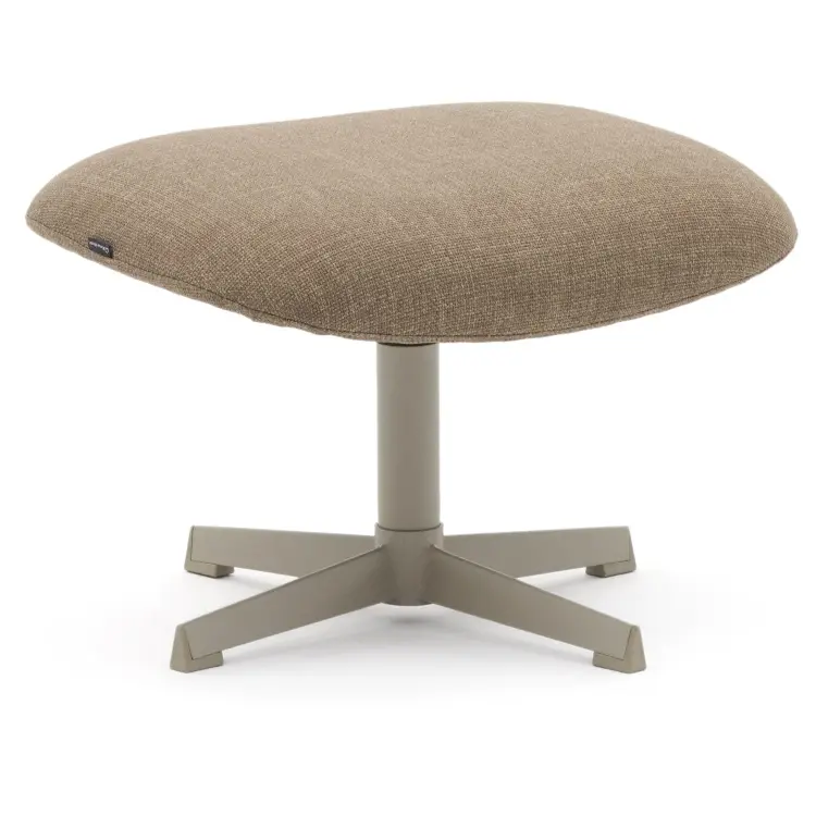 Jaspe Вращающийся пуф светло-коричневого цвета с серой отделкой металла