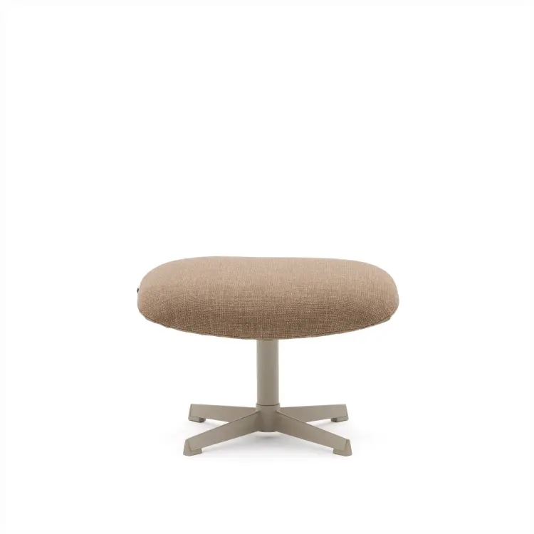 Jaspe Вращающийся пуф светло-коричневого цвета с серой отделкой металла