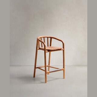 Полубарный стул для улицы Turqueta из дерева, высота 65 см