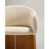Стул Bosca из бежевого шенилла и дубового шпона