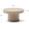 Aiguablava Журнальный столик бежевый цементный Ø90 см