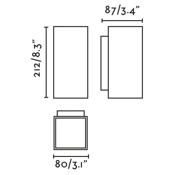 KOV 2L Настенный светильник белый квадратный LED 2x6W 2700K 14°/23°