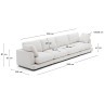 Gala 6-местный диван белого цвета 390 см
