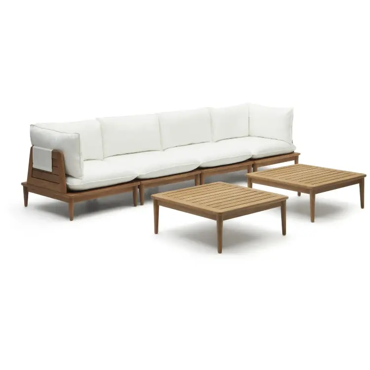 Portitxol Комплект из модульного дивана и 2-х журнальных столиков из массива тика