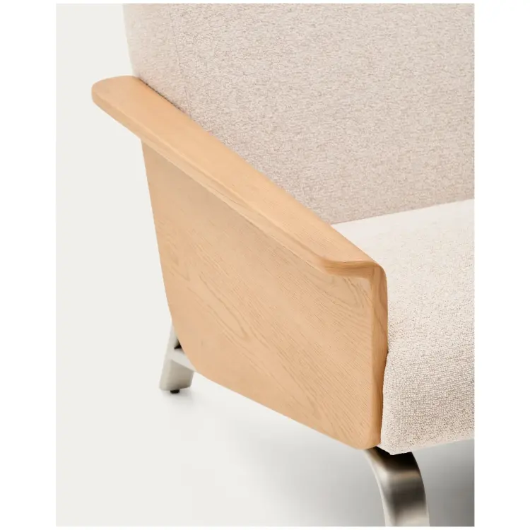 Кресло Amsen бежевое из дубовой фанеры со стальными ножками