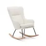 Maustin Кресло-качалка из белой овчины со стальной конструкцией и деревом бука