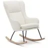 Maustin Кресло-качалка из белой овчины со стальной конструкцией и деревом бука