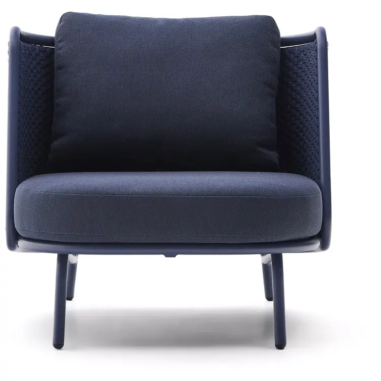 Уличное кресло Sedalis из алюминия и веревки синего цвета