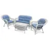 Плетеный комплект для отдыха из искусственного ротанга  LV-520 White-Blue
