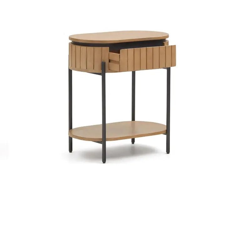 Licia Прикроватная тумбочка из дерева манго с натуральной отделкой 55 x 56 см