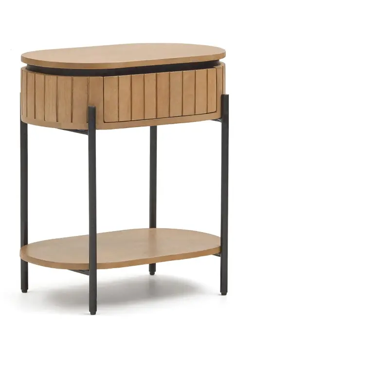 Licia Прикроватная тумбочка из дерева манго с натуральной отделкой 55 x 56 см