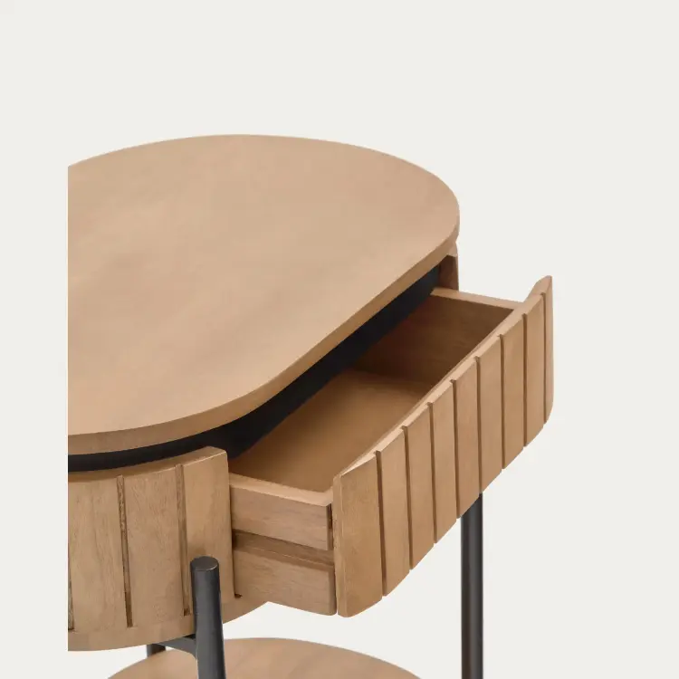 Licia Прикроватная тумбочка из дерева манго с натуральной отделкой 55 x 56 см