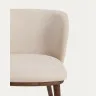 Стул Ciselia из бежевого шенилла с ножками из ясеня в отделке орех