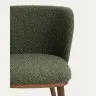 Стул Ciselia из темно-зеленого шенилла с ножками из ясеня в отделке орех