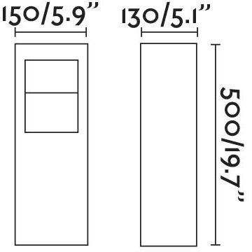 Проблесковый маячок Cast темно-серого цвета H500MM