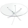 Круглый обеденный стол из закаленного стекла и белой стали 1138-Ø120