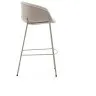 Барный стул Yvette из бежевого шенилла с бежевыми стальными ножками 75 см