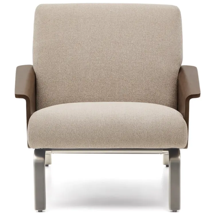 Кресло Amsen светло-коричневое из ореховой фанеры с ножками из стали