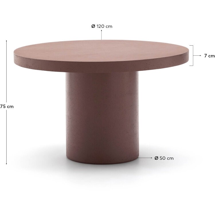 Aiguablava Журнальный столик терракотовый цементный Ø120 см